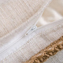 Axyaa Burlap Linen Trimmed Throw Pillow Covers for Farmhouse Decor