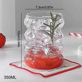 Axyaa Vintage Style Ripple Glass Coffee Mug for Juice Wine