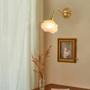 Axyaa Copper Arm Frosted Glass LED Wall Lamp for Stair Loft Bedroom Living Room