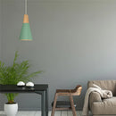 Axyaa Nordic Green Wood Metal Pendant Lamp for Home and Restaurant Lighting