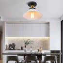 Axyaa Rustic Industrial Ceiling Lamp: Vintage Flush Mount Metal Fixture