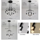 Axyaa Modern LED Chandelier: Black Pendant Lighting for Living Room, Restaurant, Bedroom Kitchen