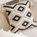 Axyaa Nordic Beige Woven Plush Pillow Cover for Living Room Sofa - 45x45