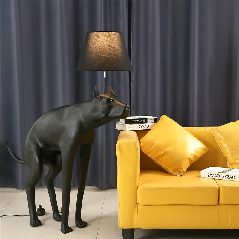 Axya Black Dog LED Floor Lamp for Living Room E27