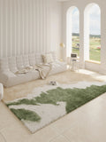 Axyaa Plush Fluffy Modern Bedroom Rug Large Living Room Decor Soft Washable Carpet