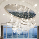 Axyaa Modern Villa Glass Feathers Chandelier Luxury Living Room LED Light
