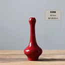 Axyaa Chinese Style Red Ceramic Vase Set Zen Tea Mat Decorative Flower Arrangement