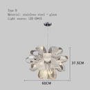 Axyaa Peacock Glass Chandelier: Nordic Luxury Hanging Lamp for Home Decor