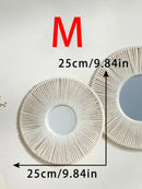 Axyaa Round Wall Mirror with Woven Hemp Rope for Boho Home Decor
