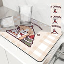 Axyaa Christmas Coffee Drying Mat Set - Absorbent Placemats for Table Cup Drying