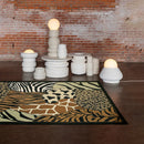 Axyaa Leopard Print Area Rug: Modern Living Room Carpet, Non-slip Washable Mat