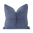 Axyaa Modern Light Luxury Leather Soft Square Pillow Set in Gray Blue