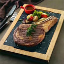 Axya Slate Stone Steak Tray Board: Western Cuisine Plate for Kitchen & Restaurant