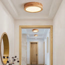 Axyaa Modern Round LED Wood Ceiling Lights for Bedroom, Nordic Design Home Decor Lamp