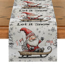 Axyaa Christmas Dwarf Snowflake Table Runner for Kitchen Dining Decor