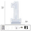 Axyaa 76cm Large Number Neon Sign Stand Up Transparent Dimmable Letter Light