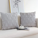 Axyaa Soft Gray Pillow Cover 45X45 Geometric Pattern Decorative Sofa Cushion Case