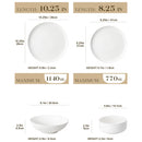 Axyaa 16/32 Piece White and Black Porcelain Dinnerware Set with Curved Rim Edge