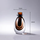 Axyaa Double Stained Glass Vase with Lid - Gradient Flower Vase & Terrarium