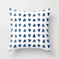 Geometric Blue Ink Flower Pillowcase for Stylish Home Decor by Axyaa