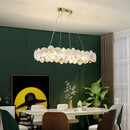 Axyaa Modern LED Glass Ceiling Chandeliers for Dining Living Room