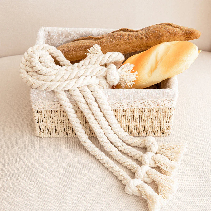 Nordic Tassel Tieback Curtain Clips by Axyaa - Beige Linen Straps, Home Decor