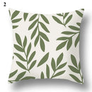 Axyaa Green Leaf Geometric Print Decorative Pillowcase for Home & Office