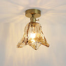 Axyaa Amber Glass LED Ceiling Lamp, 4W Home Lighting for Bedroom Living Room
