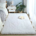 Axyaa Plush Khaki Faux Lambswool Rug | Thick Fluffy Anti-Slip Carpet for Home Decor