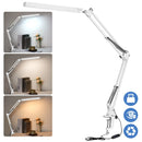 Axyaa 60CM LED Reading Table Lamp - Black L-Shaped Floor Lamp with USB Switch, Infinitely Dimmable