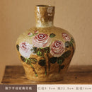Axyaa Rose Hand-Painted Ceramic Vase for Living Room Decoration and Flower Arrangement
