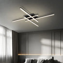 Axyaa Modern Black Chandelier LED Ceiling Strip Lights for Living Room