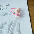 Axyaa Pink Bear 10mm Silicone Straw Cap for Stanley Tumbler