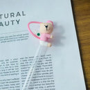 Axyaa Pink Bear 10mm Silicone Straw Cap for Stanley Tumbler