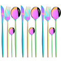 Axyaa 12-Piece Pink Gold Stainless Steel Cutlery Set