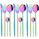 Axyaa 12-Piece Pink Gold Stainless Steel Cutlery Set