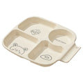 Axyaa 4-Grid Square Plastic Dinner Plate for Kids & Students, Reusable & Dishwasher Safe