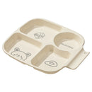 Axyaa 4-Grid Square Plastic Dinner Plate for Kids & Students, Reusable & Dishwasher Safe