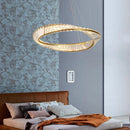 Modern Crystal Circle Pendant Light by Axyaa - Luxury LED Hanging Chandelier for Living Room