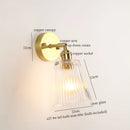 Axyaa Striped Glass LED Wall Sconce - Japanese Vintage Style