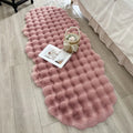 Axyaa Oval Plush Rabbit Fur Mat for Children's Bedside Rug & Living Room Decor