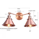 Axyaa Industrial Vintage Double Heads LED Wall Lamp