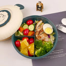 Axyaa Double-layer Bento Box with Sauce Compartment - Microwave Safe Plastic Lunch Box
