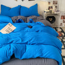 Axyaa Washed Cotton Duvet Set with Fitted Sheet Style & Pillowcase