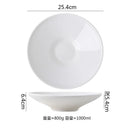 Axyaa Ceramic Tableware Set - White Salad Soup Pasta Dessert Plates