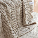Axyaa Nordic Style Chunky Knit Blanket Cream Beige Cozy Sofa Throw 50x60"