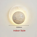Axyaa Circular Glass Stone LED Wall Light for Modern Home Decor