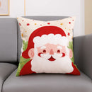 Embroidered Santa Deer Snowflake Pillow Cover 45x45cm for Sofa Bed by Axyaa