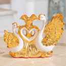 Axyaa Swan Wedding Gift Ceramic Vase Home Decor Craft Livingroom TV Table Figurine