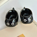 Axyaa Ceramic Cat Dipping Plate Small Bowl for Dining & Kitchen Table Decor